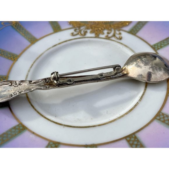 Vintage sterling Miniature Teaspoon Brooch pin - Picture 4 of 7